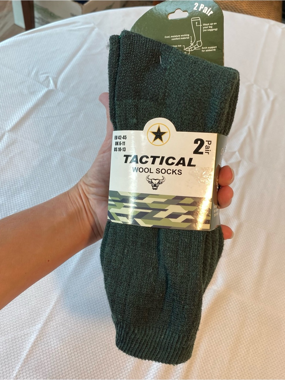 Tactical Wool Socks - Dark Green (2 Pair)